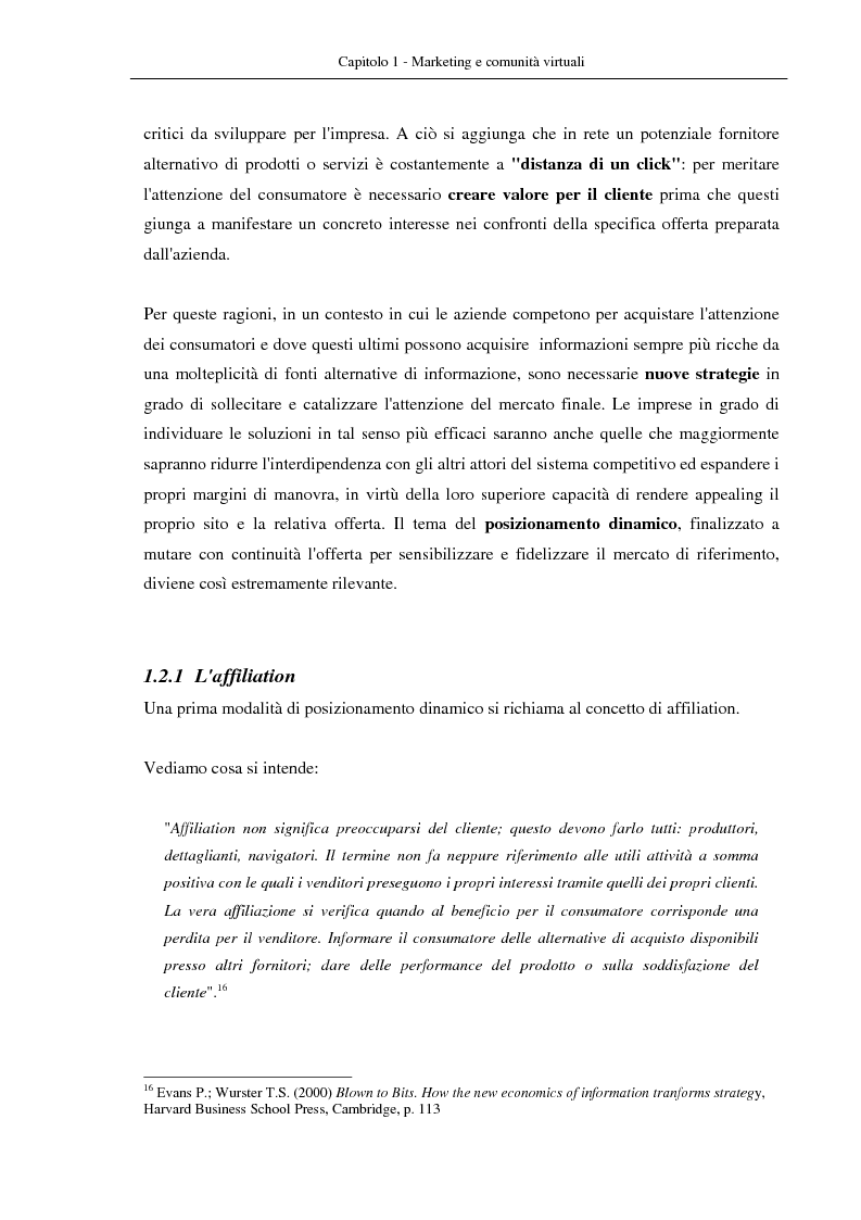 Anteprima della tesi: Nuovi modelli di business: le comunità virtuali. Il caso di Fondi.it, Pagina 13