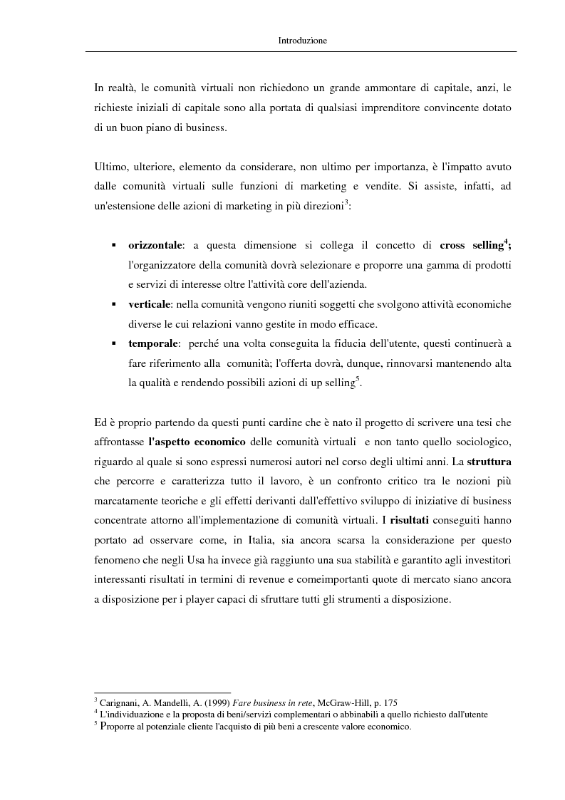 Anteprima della tesi: Nuovi modelli di business: le comunità virtuali. Il caso di Fondi.it, Pagina 3