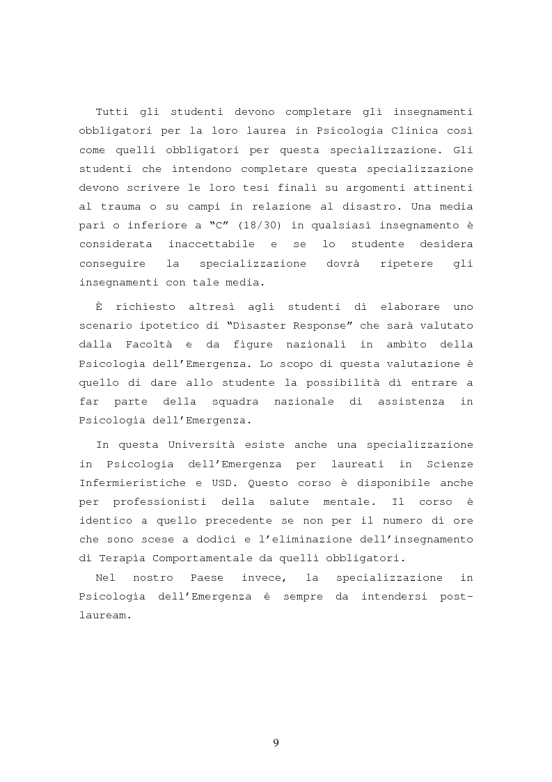 Anteprima della tesi: La formazione in psicologia dell'emergenza, Pagina 12
