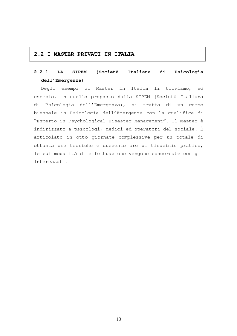 Anteprima della tesi: La formazione in psicologia dell'emergenza, Pagina 13