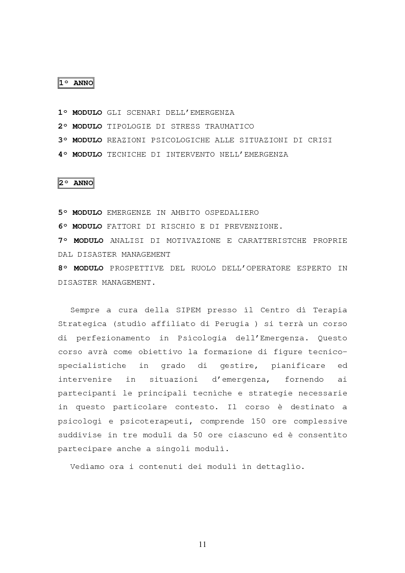 Anteprima della tesi: La formazione in psicologia dell'emergenza, Pagina 14