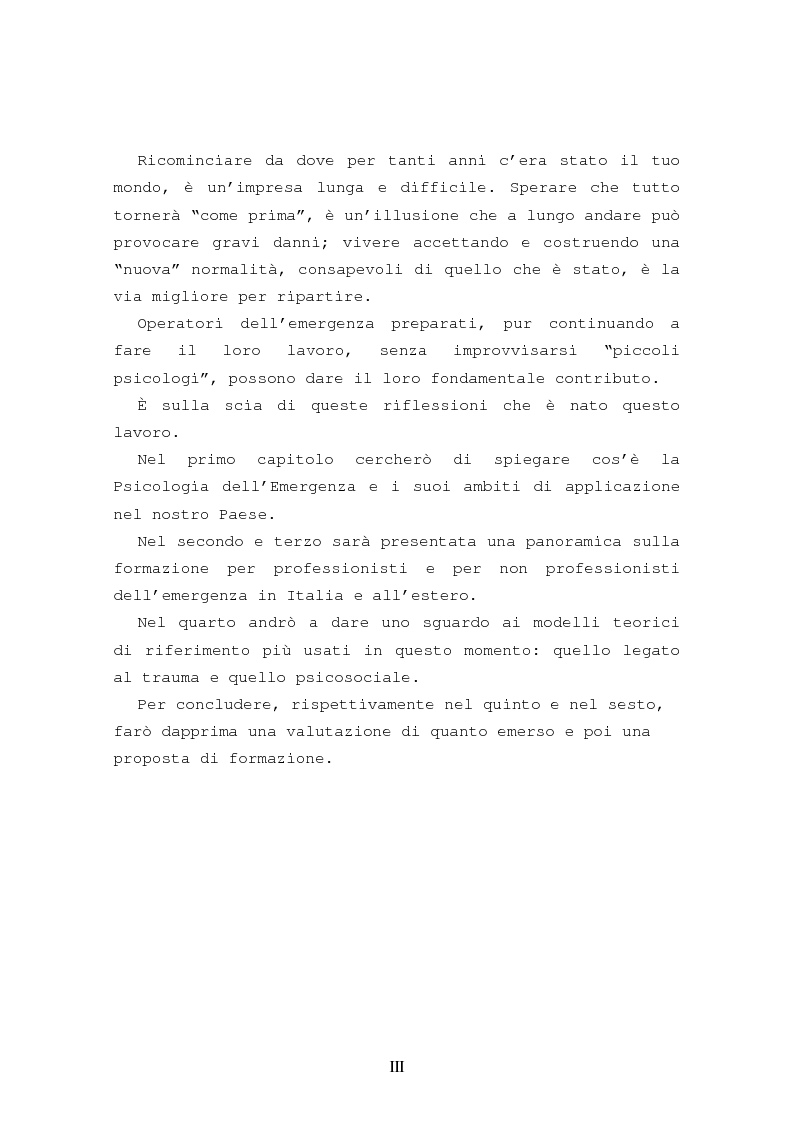 Anteprima della tesi: La formazione in psicologia dell'emergenza, Pagina 3