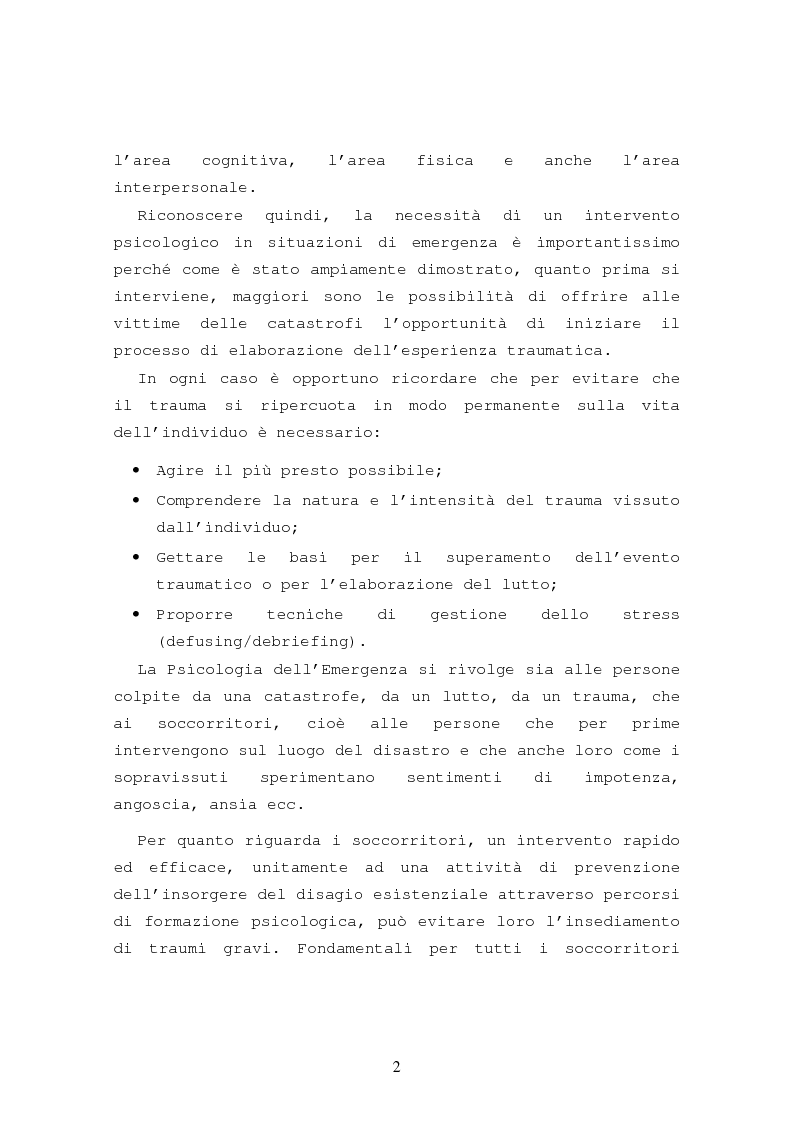 Anteprima della tesi: La formazione in psicologia dell'emergenza, Pagina 5