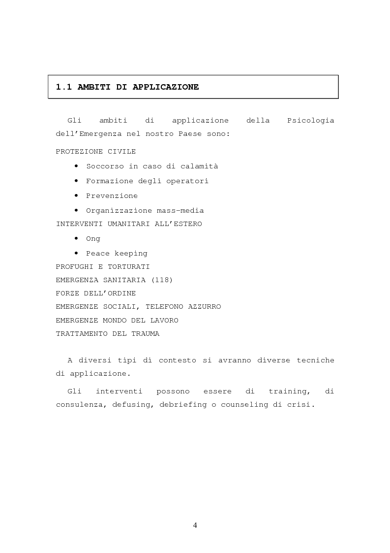 Anteprima della tesi: La formazione in psicologia dell'emergenza, Pagina 7