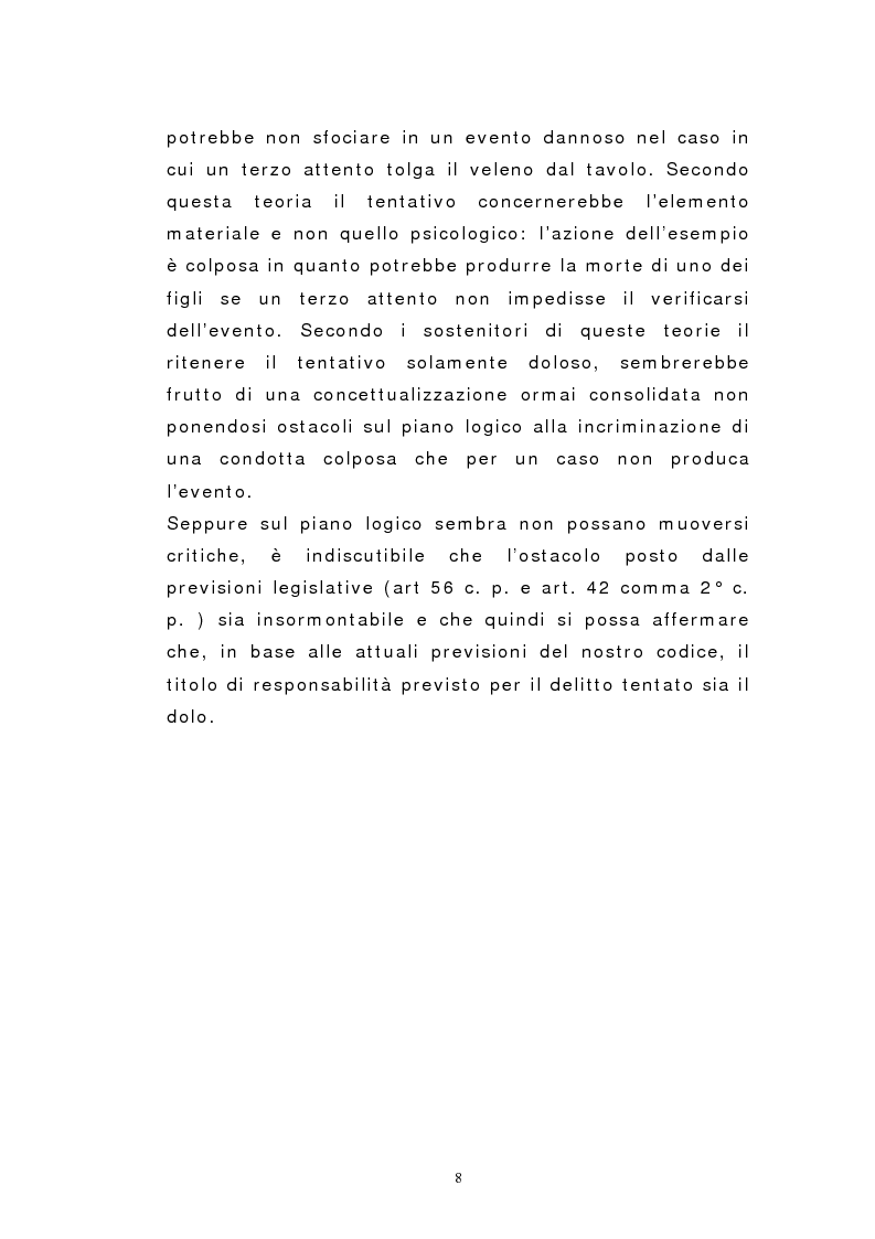 Anteprima della tesi: Il dolo del tentativo, Pagina 6
