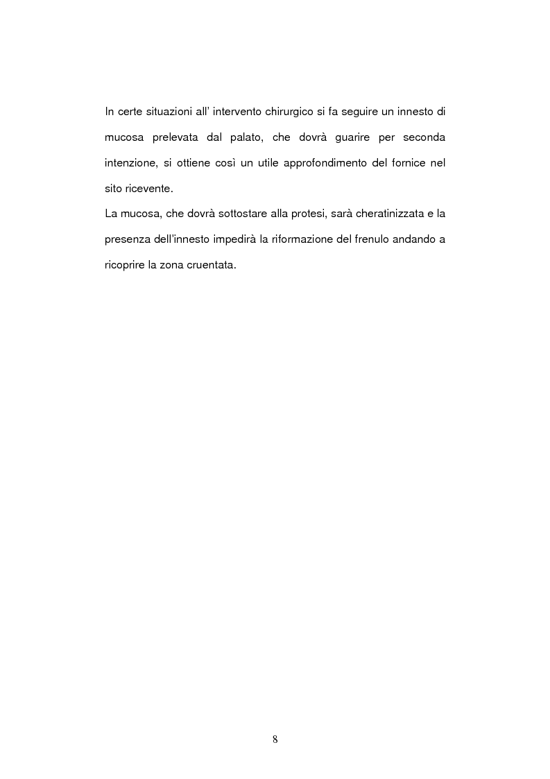 Anteprima della tesi: Trattamento dei frenuli vestibolari superiori in chirurgia preprotesica, Pagina 6