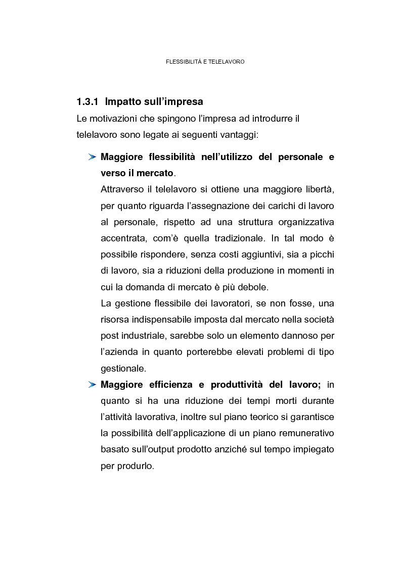 Anteprima della tesi: Il posto di lavoro flessibile: il telelavoro, Pagina 11