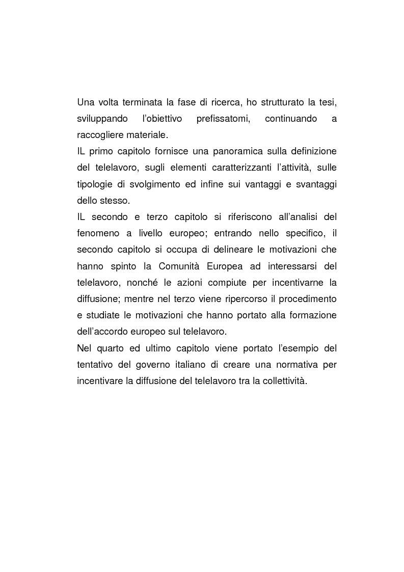 Anteprima della tesi: Il posto di lavoro flessibile: il telelavoro, Pagina 2