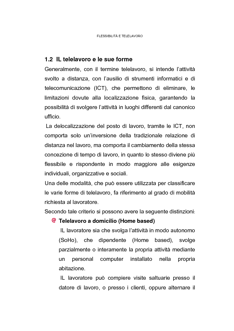 Anteprima della tesi: Il posto di lavoro flessibile: il telelavoro, Pagina 7