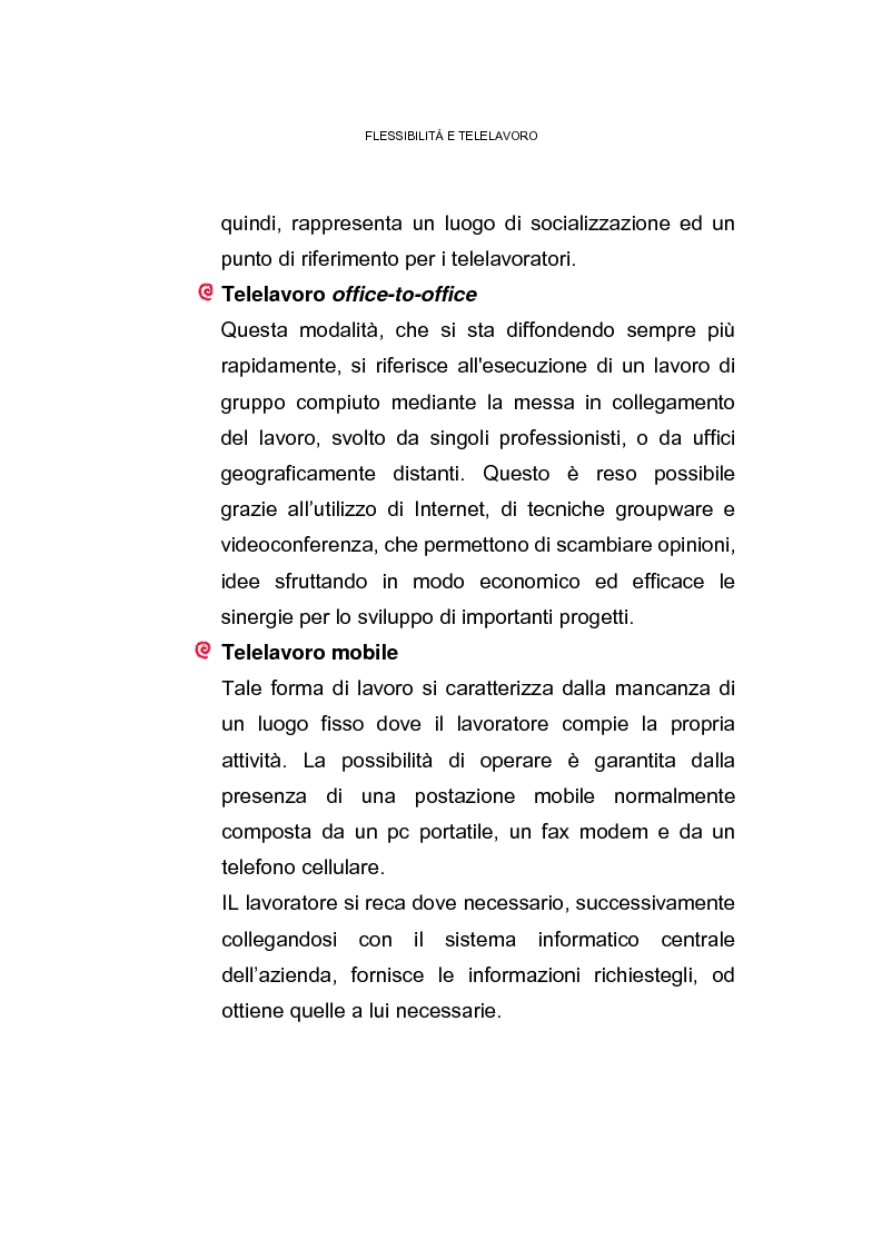 Anteprima della tesi: Il posto di lavoro flessibile: il telelavoro, Pagina 9