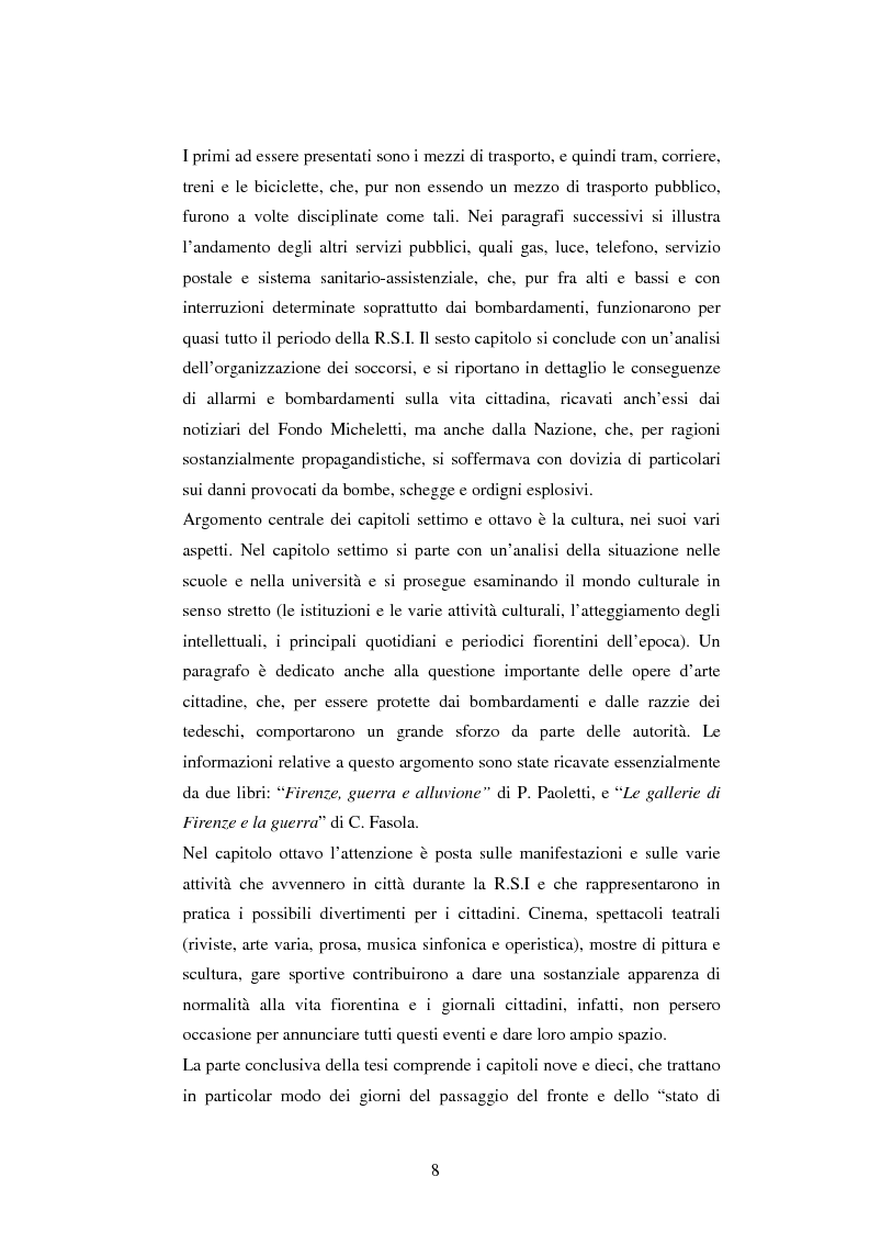 Anteprima della tesi: Vita quotidiana a Firenze nei mesi della Repubblica Sociale Italiana, Pagina 5