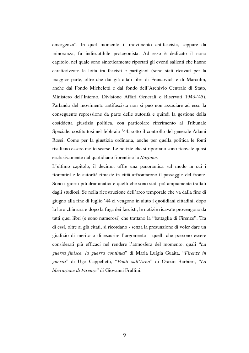 Anteprima della tesi: Vita quotidiana a Firenze nei mesi della Repubblica Sociale Italiana, Pagina 6