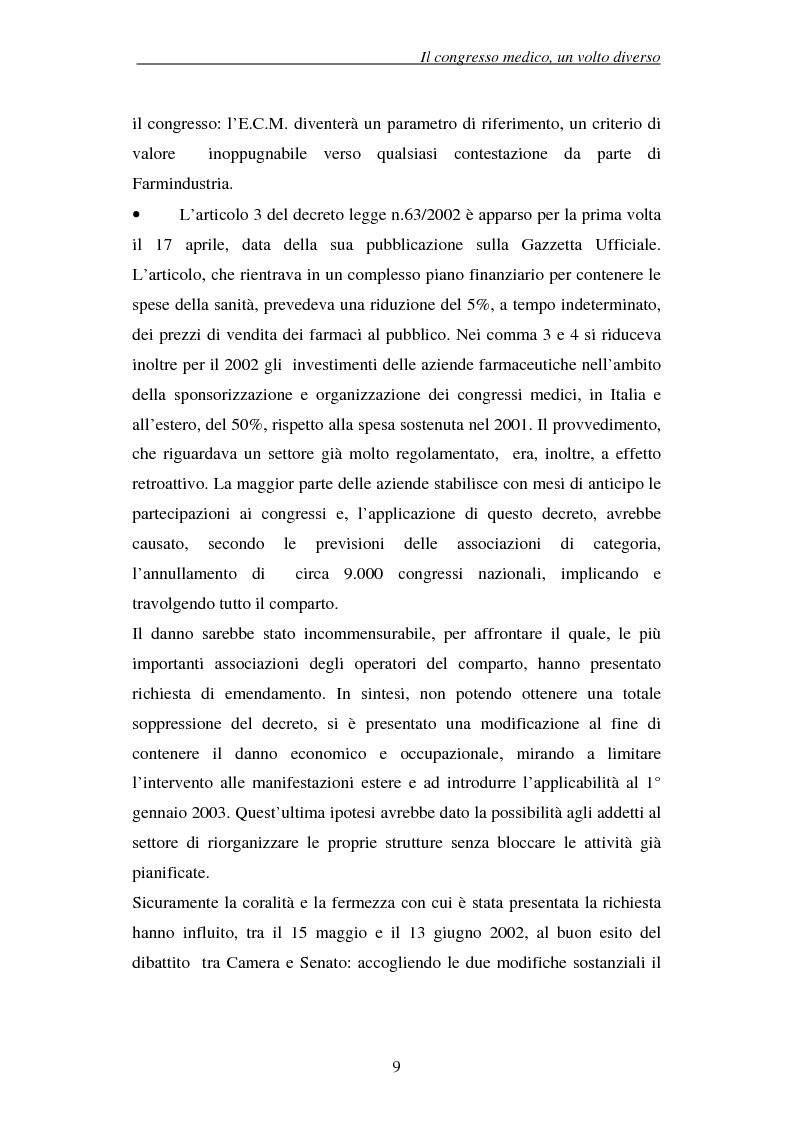 Anteprima della tesi: Associazioni e società medico-scientifiche in Piemonte: realtà congressuale e target strategico, Pagina 9