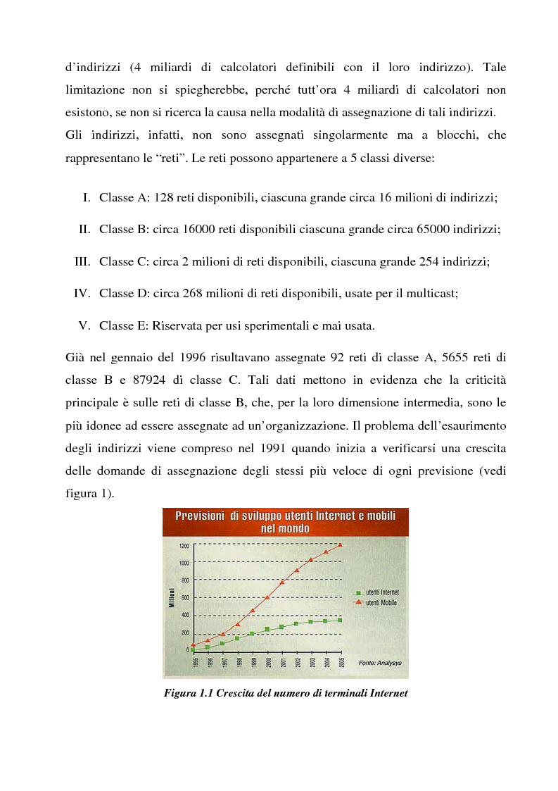 Anteprima della tesi: Realizzazione e sperimentazione di un trial IPv6 con supporto della mobilità, Pagina 5