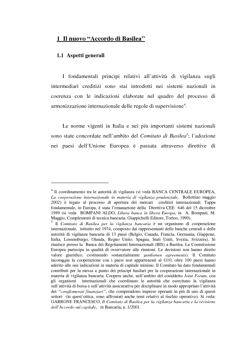 Anteprima della tesi: La gestione dei rischi operativi nelle aziende di credito - Linee evolutive nella prospettiva del ''Nuovo Accordo di Basilea'', Pagina 7