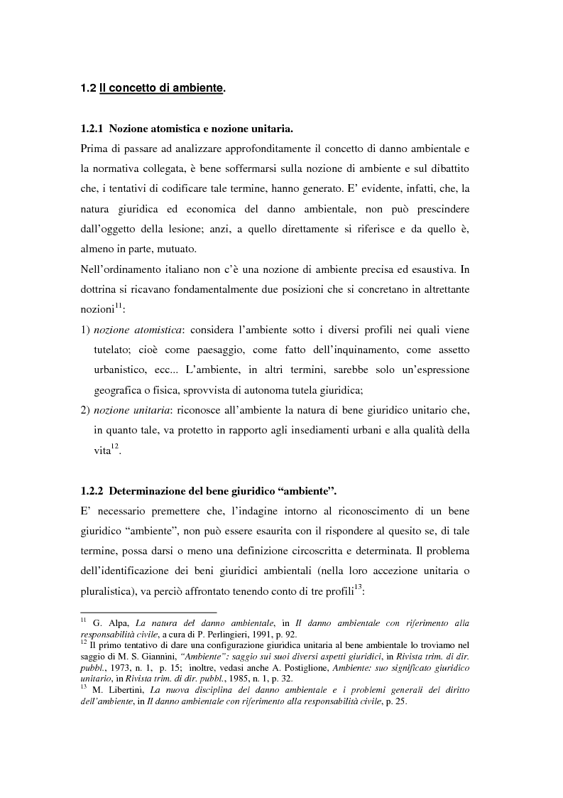 Anteprima della tesi: Il danno ambientale: sistemi di valutazione metodi di ripristino, Pagina 14