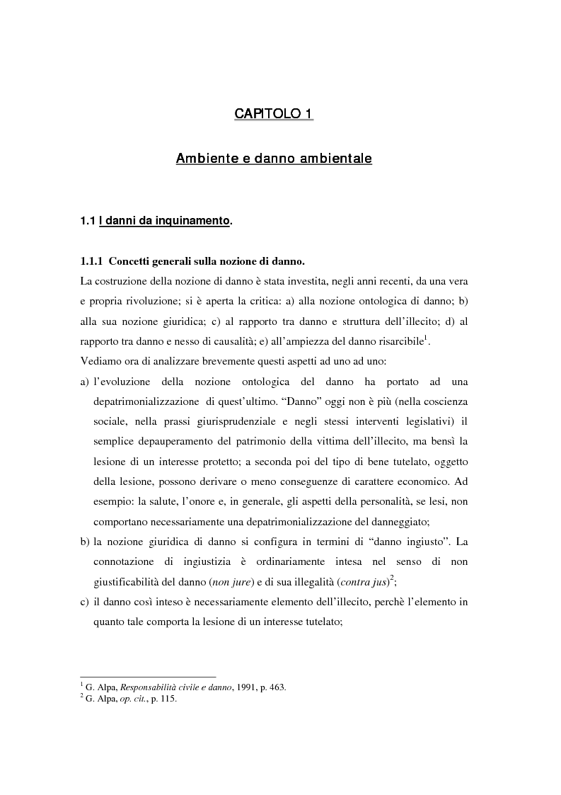 Anteprima della tesi: Il danno ambientale: sistemi di valutazione metodi di ripristino, Pagina 8