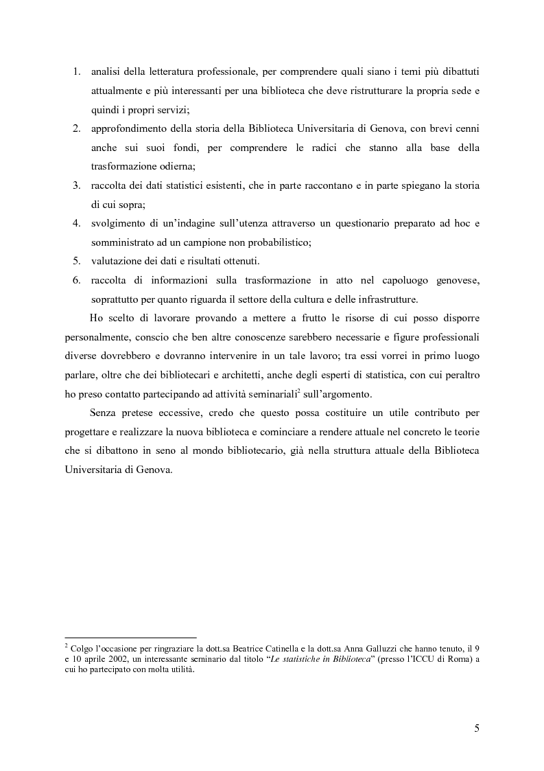 Anteprima della tesi: Materiali biblioteconomici per la nuova biblioteca universitaria di Genova. Avvio di un'indagine, Pagina 2