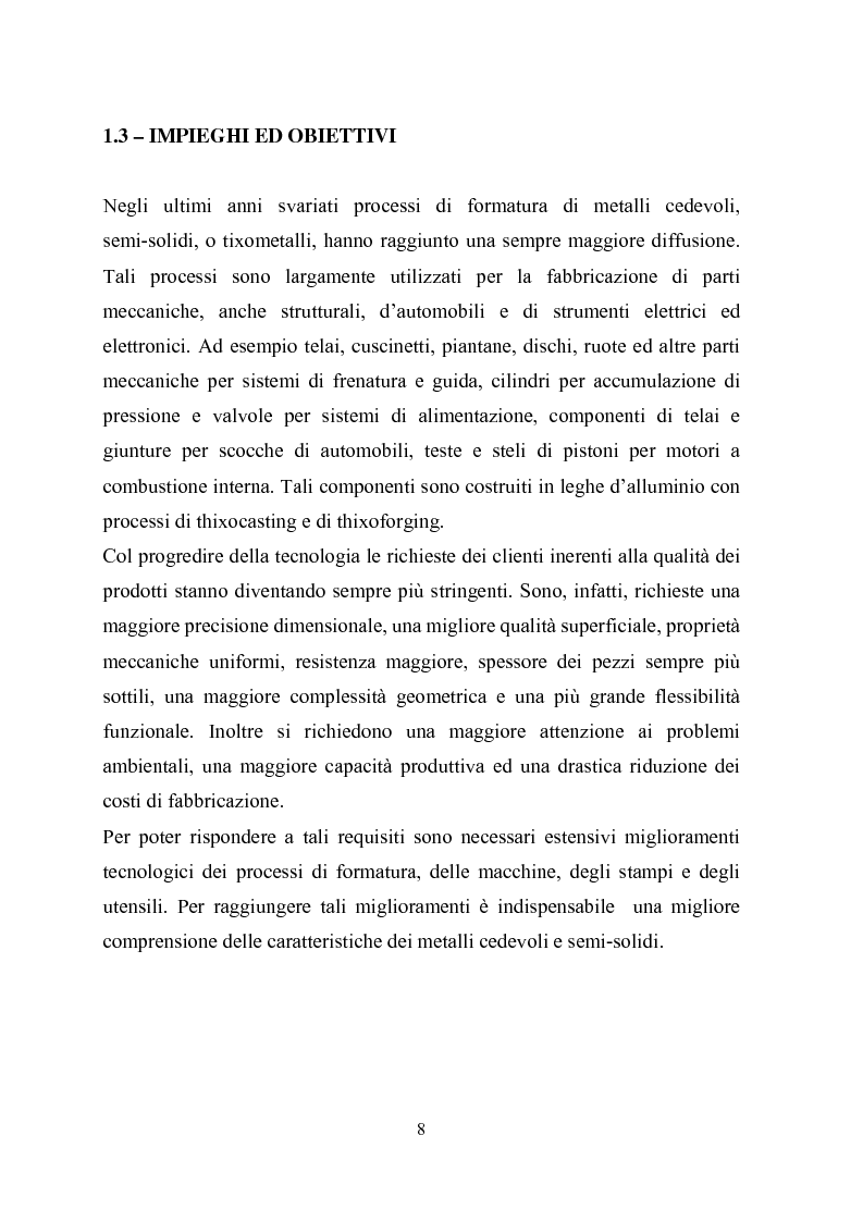 Anteprima della tesi: Procedimenti di tixoformatura di leghe metalliche per componenti automobilistici, Pagina 7