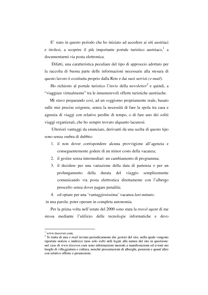 Anteprima della tesi: Innovazioni tecnologiche, marketing e turismo. Il sito web del Tirolo austriaco, Pagina 3