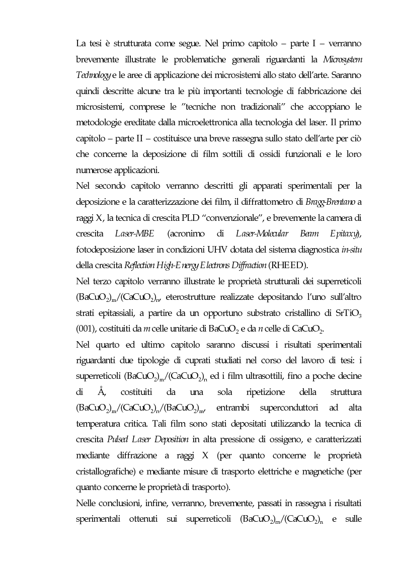 Anteprima della tesi: Realizzazione di eterostrutture epitassiali tramite fotodeposizione laser di ossidi superconduttori per applicazioni alla microelettronica, Pagina 2