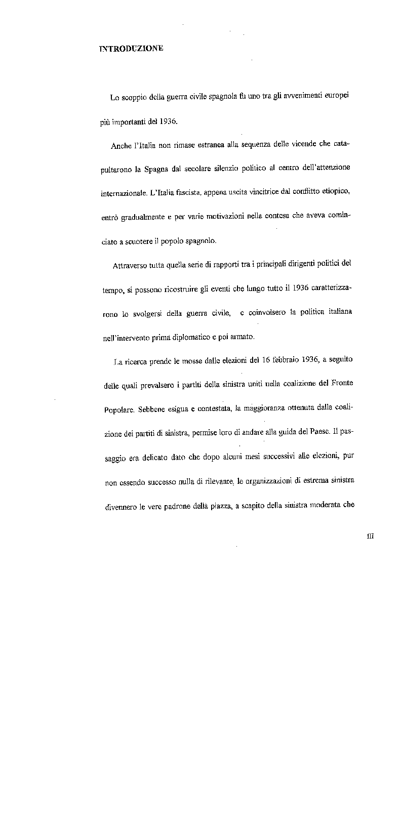 Anteprima della tesi: L'Italia e l'inizio della guerra civile spagnola, Pagina 1