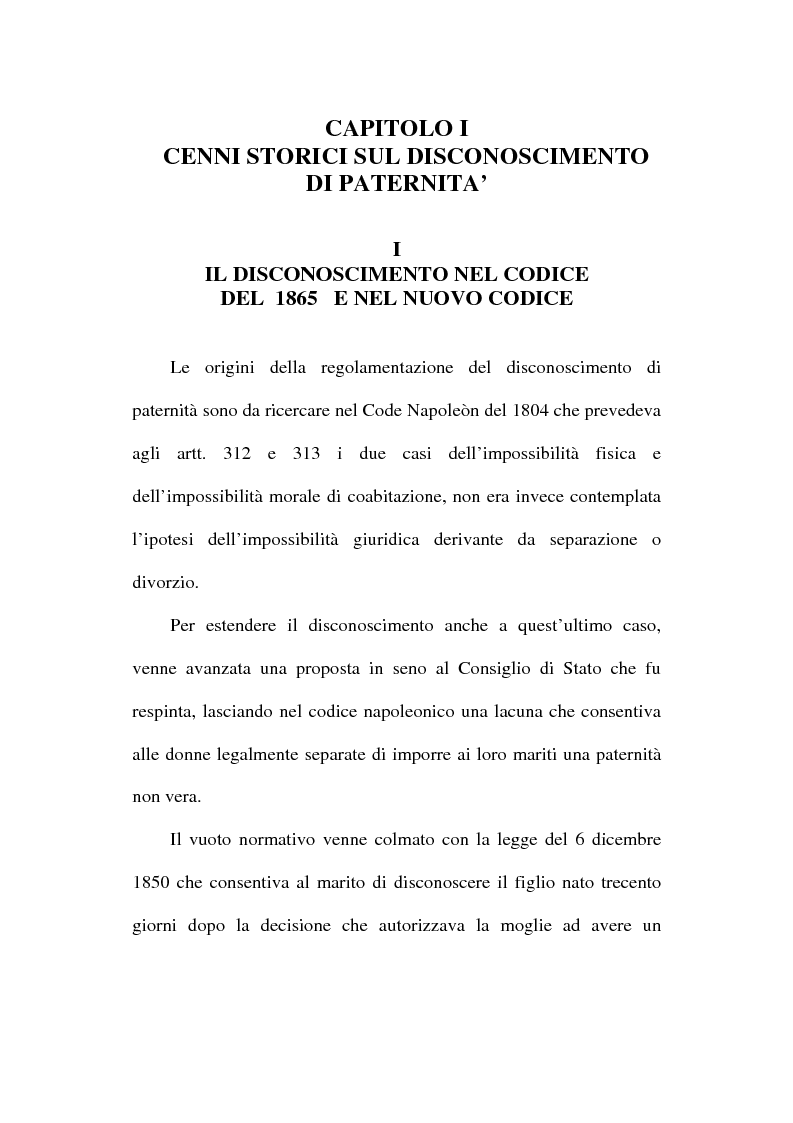Anteprima della tesi: Il disconoscimento di paternità, Pagina 7