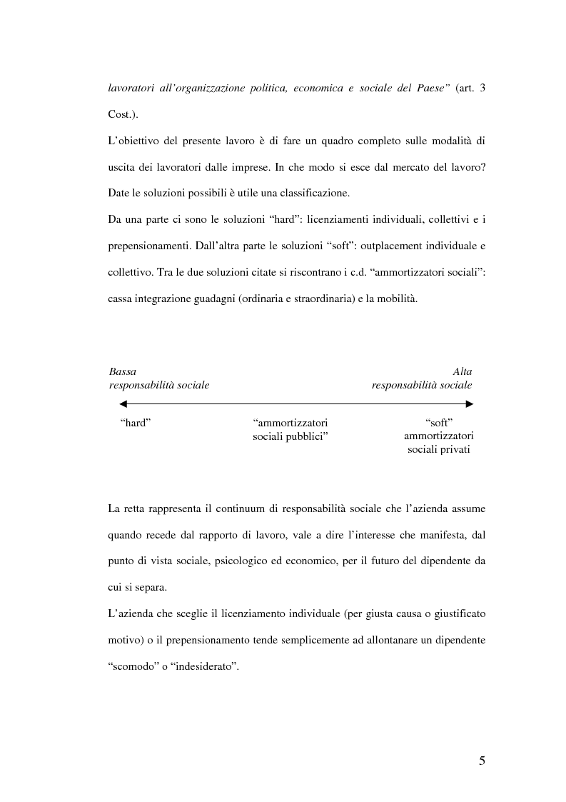 Anteprima della tesi: Riqualificazione professionale e ricollocazione del personale in esubero: outplacement individuale e collettivo, Pagina 5
