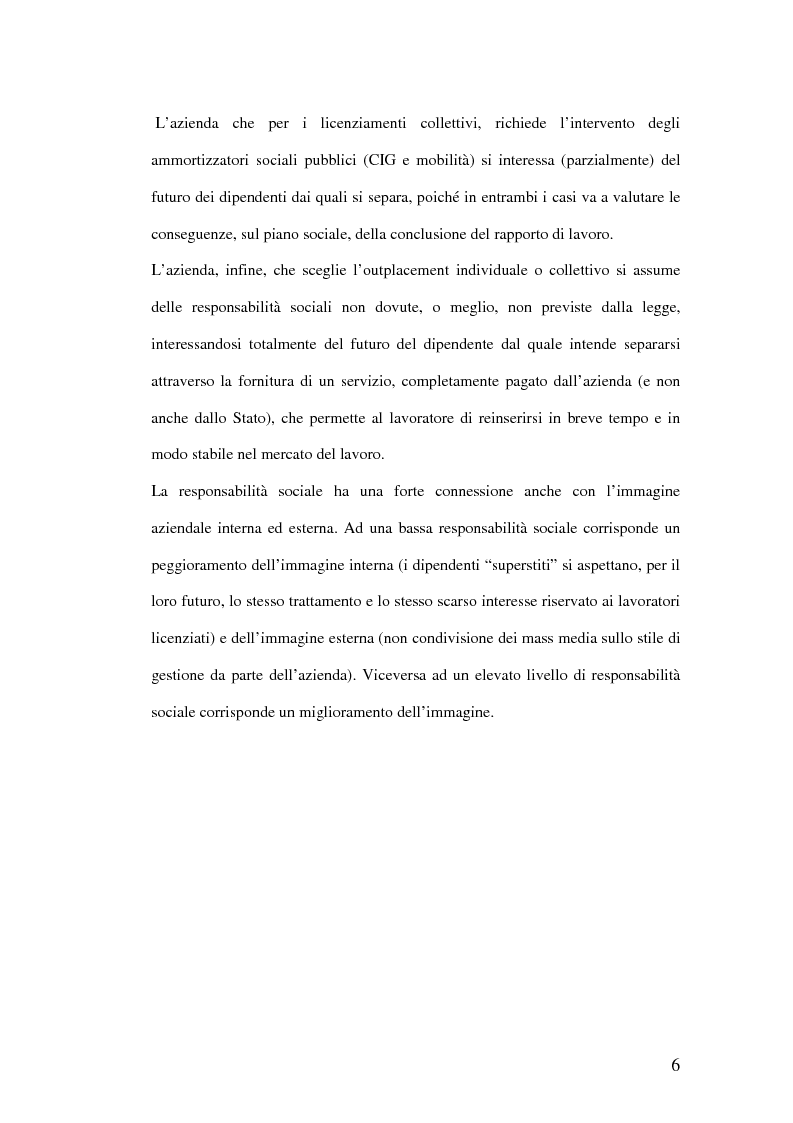 Anteprima della tesi: Riqualificazione professionale e ricollocazione del personale in esubero: outplacement individuale e collettivo, Pagina 6