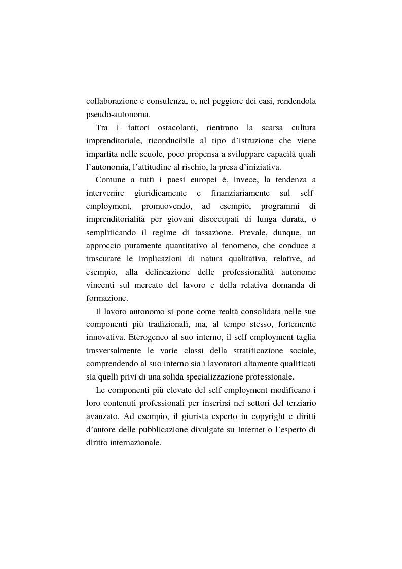 Anteprima della tesi: La costruzione dell'auto-imprenditorialità: professionalità e formazione dei nuovi self-employed, Pagina 11