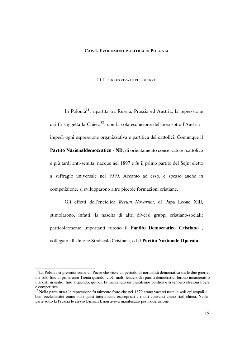 Anteprima della tesi: Continuità e discontinuità dei sistemi partitici e dei partiti cristiani in Polonia, Ungheria e Cecoslovacchia, Pagina 15