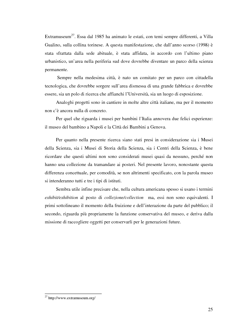 Anteprima della tesi: I musei della scienza e l'ambiente Internet, Pagina 14