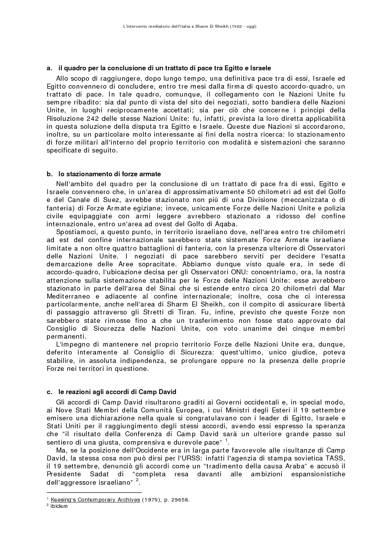 Anteprima della tesi: L'intervento mediatorio dell'Italia a Sharm El Sheikh (1982-oggi), Pagina 2