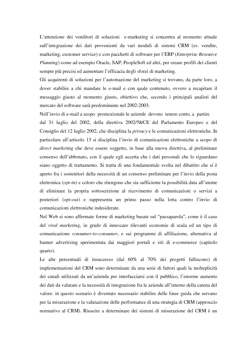 Anteprima della tesi: Il CRM, rapporti con il marketing, evoluzione nel web e modelli per un approccio normativo. Il caso The Health Hub, Pagina 3