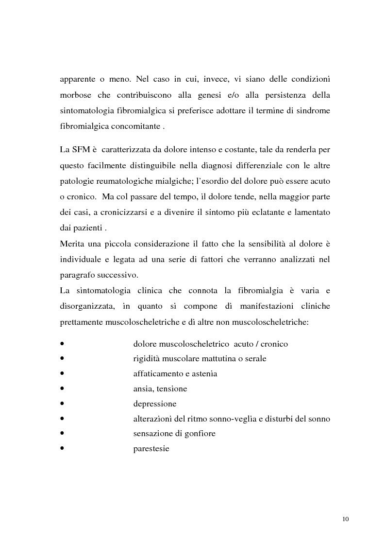 Anteprima della tesi: La sindrome fibromialgica come sindrome reattiva da disadattamento agli stressors ambientali, Pagina 7