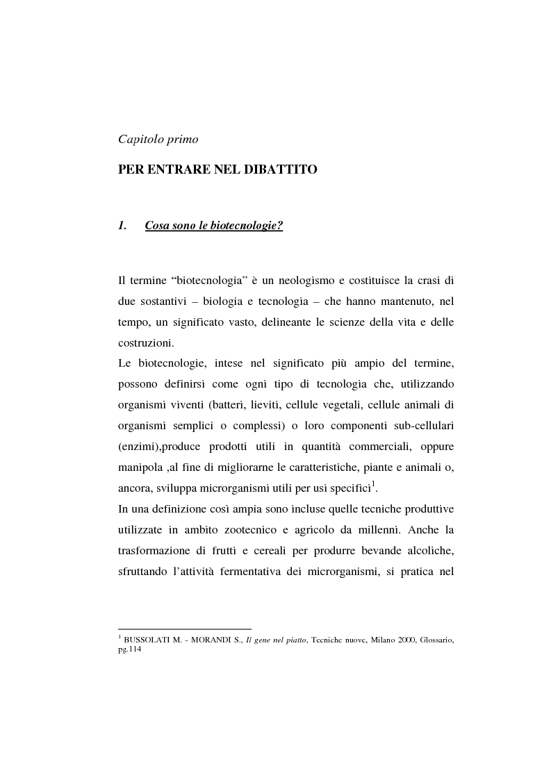 Anteprima della tesi: L'agricoltura geneticamente modificata dall'erosione della biodiversità ai problemi di una biopolitica globale, Pagina 3