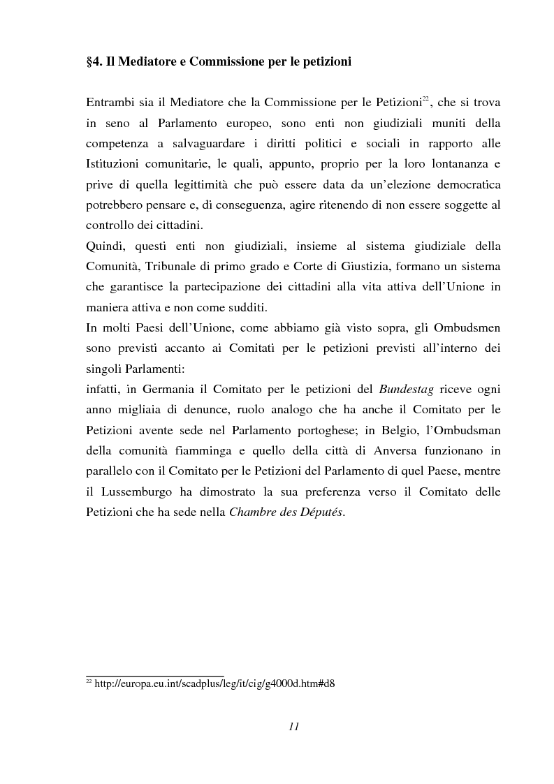 Anteprima della tesi: Il Mediatore europeo, Pagina 11
