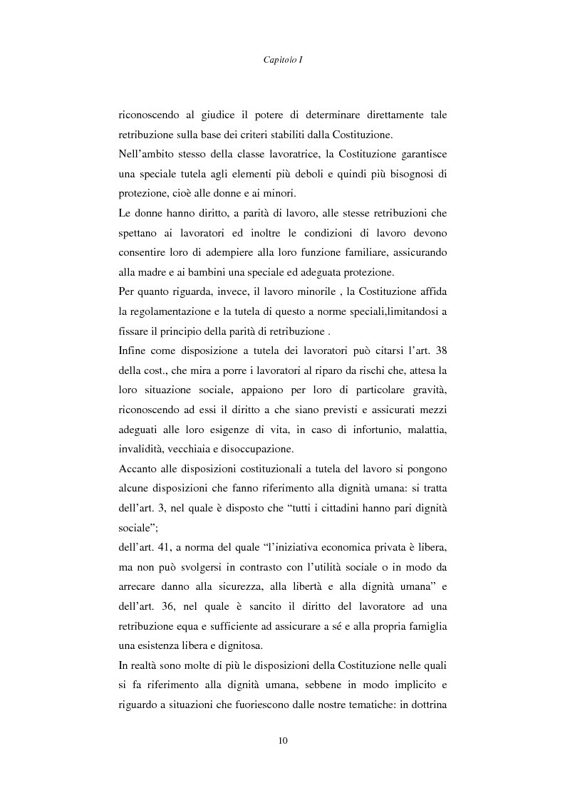 Anteprima della tesi: Rapporto di lavoro e lesione della dignità umana, Pagina 10