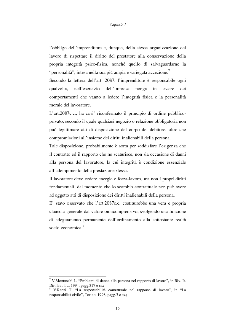 Anteprima della tesi: Rapporto di lavoro e lesione della dignità umana, Pagina 15