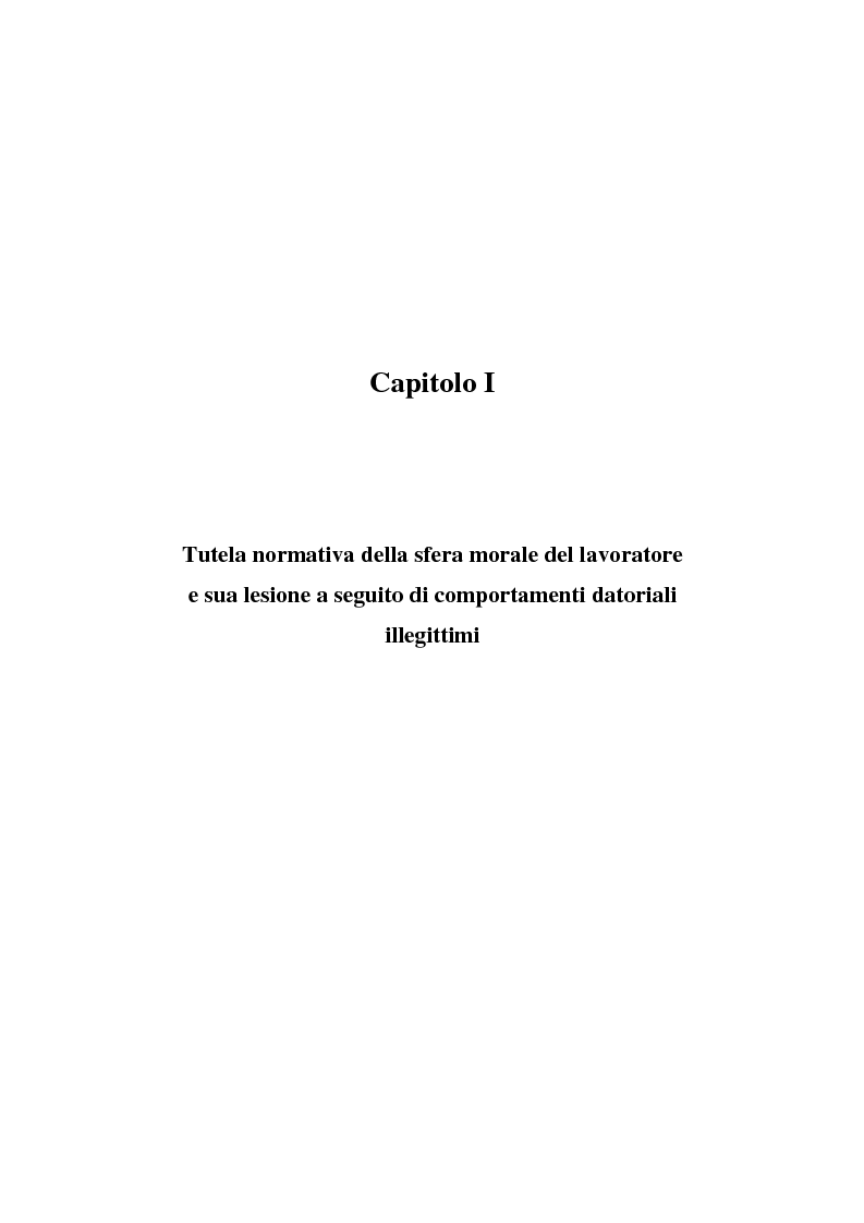 Anteprima della tesi: Rapporto di lavoro e lesione della dignità umana, Pagina 6