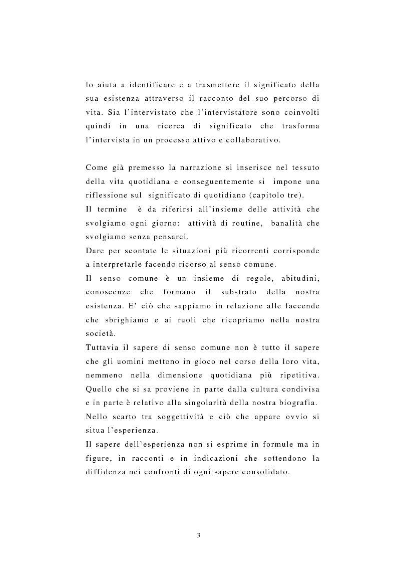 Anteprima della tesi: Incredibile ma.... narrazione con materiale biografico di storie ''particolari'' di vita quotidiana, Pagina 3