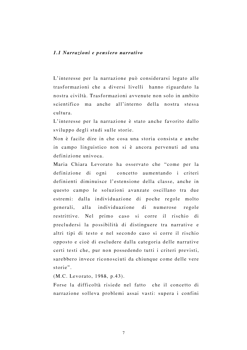 Anteprima della tesi: Incredibile ma.... narrazione con materiale biografico di storie ''particolari'' di vita quotidiana, Pagina 7