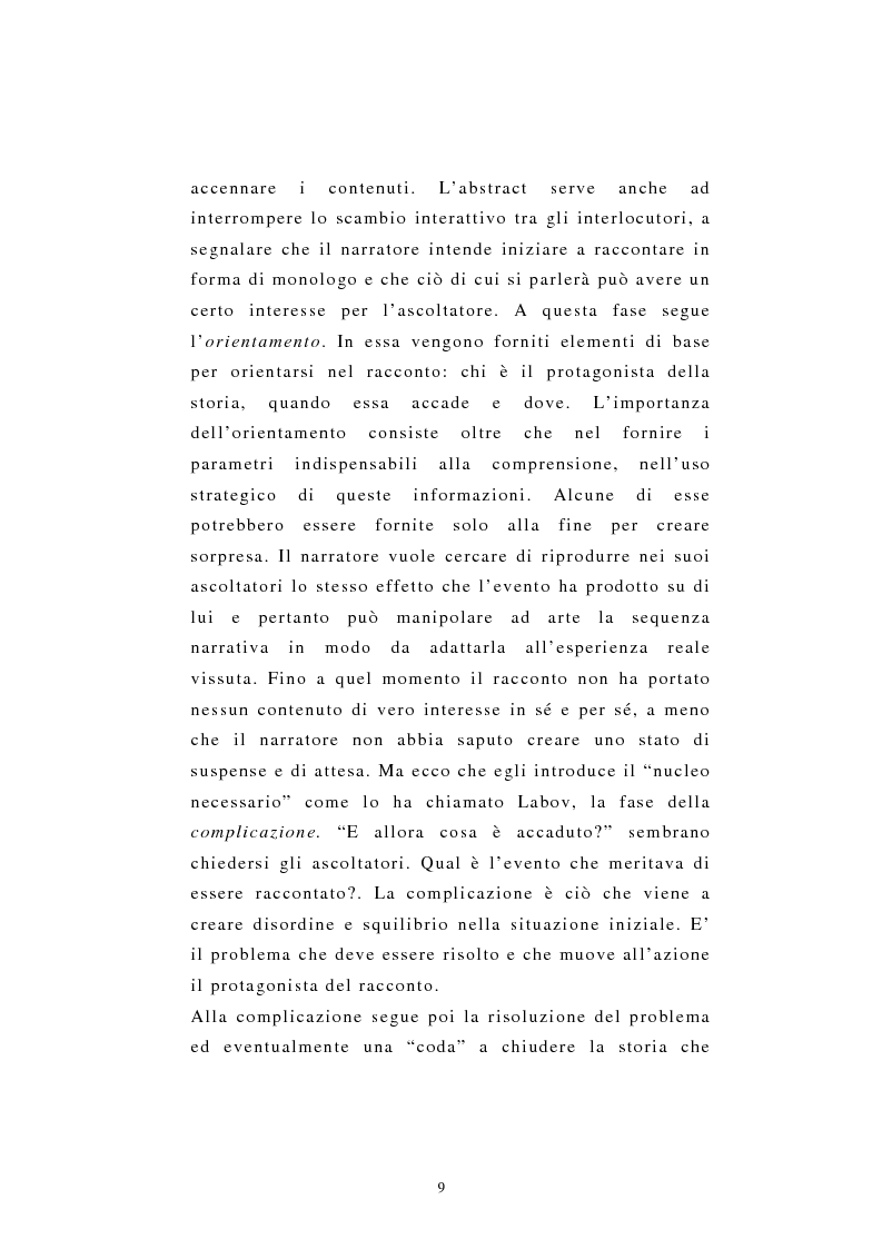 Anteprima della tesi: Incredibile ma.... narrazione con materiale biografico di storie ''particolari'' di vita quotidiana, Pagina 9