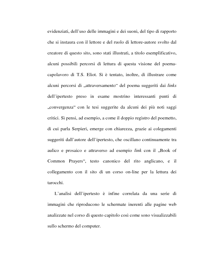 Anteprima della tesi: Percorsi ipertestuali in ''The Waste Land'': la ''forma spaziale'' nella poesia, Pagina 5
