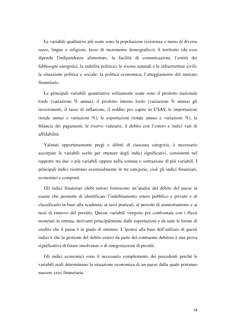 Anteprima della tesi: L'analisi del rischio paese. Una applicazione delle reti neurali., Pagina 15