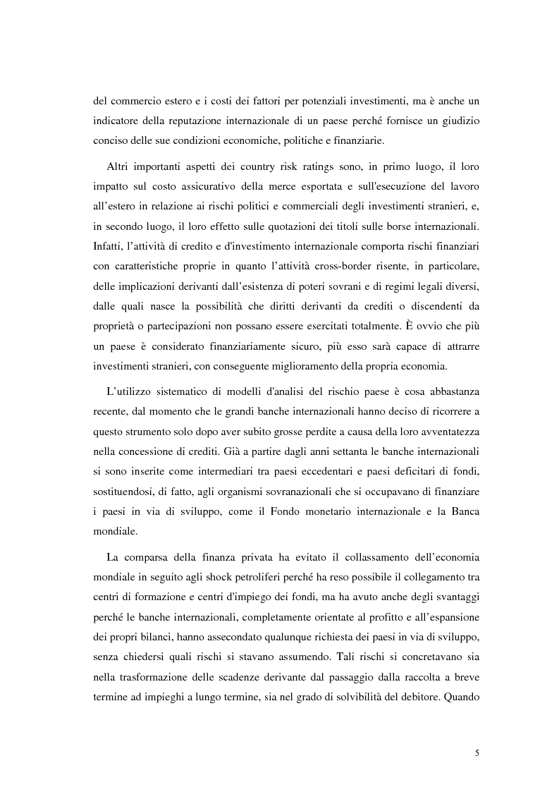 Anteprima della tesi: L'analisi del rischio paese. Una applicazione delle reti neurali., Pagina 2