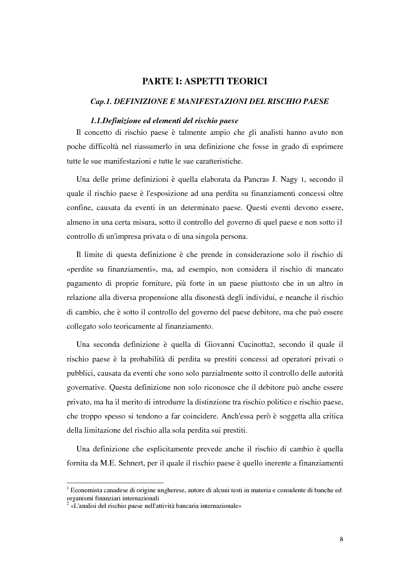 Anteprima della tesi: L'analisi del rischio paese. Una applicazione delle reti neurali., Pagina 5