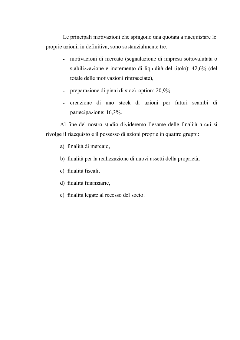 Anteprima della tesi: Acquisto e possesso di azioni proprie e della controllante: motivazioni e riflessi sul bilancio d'esercizio e consolidato, Pagina 13