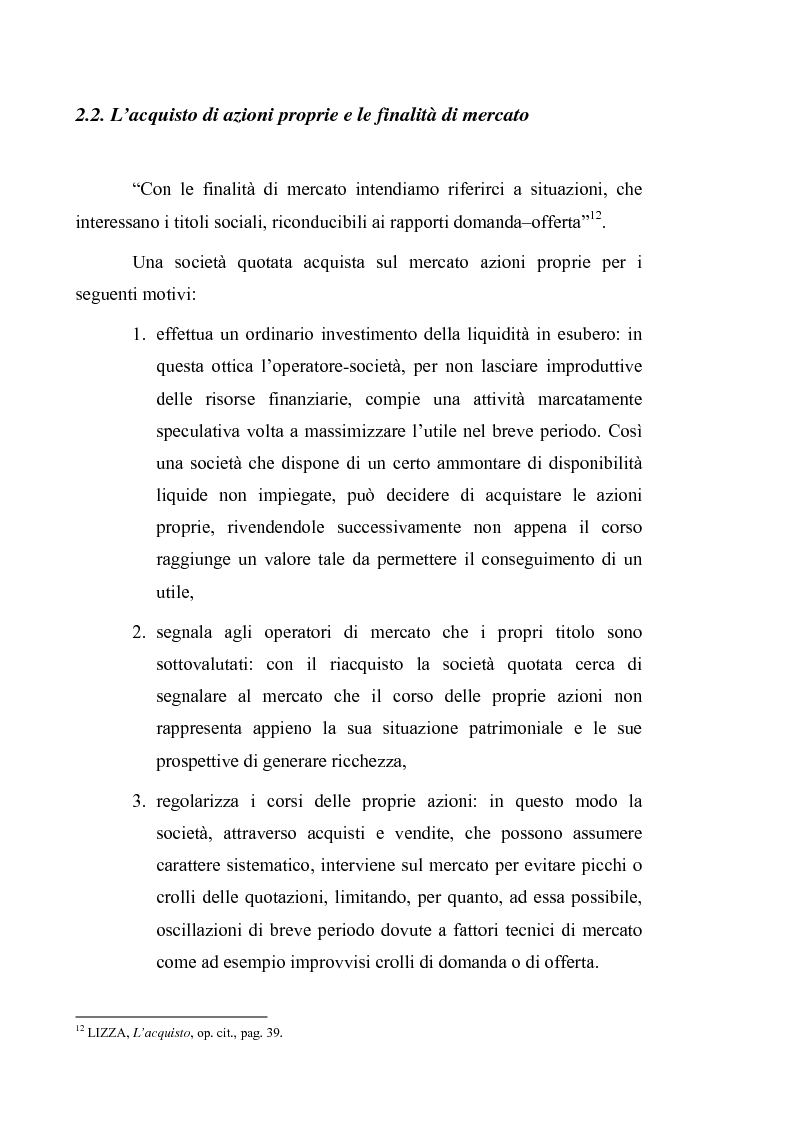 Anteprima della tesi: Acquisto e possesso di azioni proprie e della controllante: motivazioni e riflessi sul bilancio d'esercizio e consolidato, Pagina 14