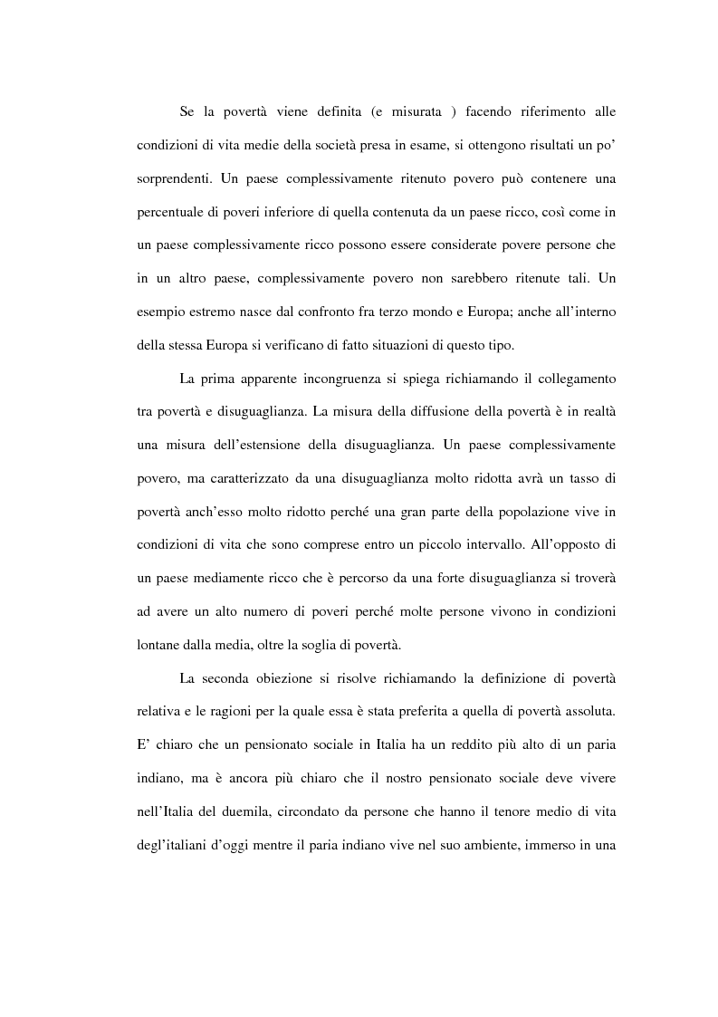 Anteprima della tesi: Povertà: aspetti definitori, misure e principali indagini con particolare riferimento al contesto italiano, Pagina 13